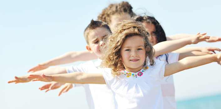 kids on the beach